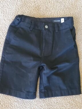 Volcom Black Boys Casual Belted Shorts